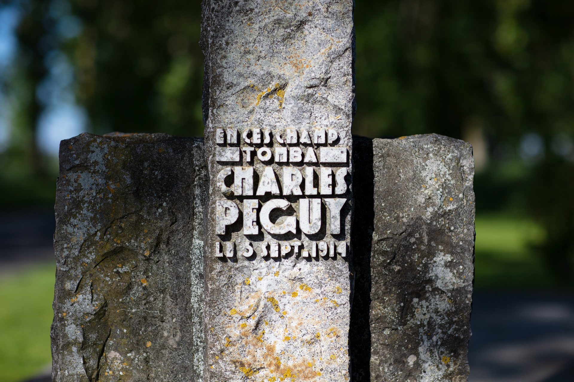 La Stèle Charle Peguy du circuit Bataille de la Marne 1914
